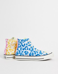 Высокие кеды с разноцветным леопардовым принтом Converse Chuck Taylor-Разноцветный