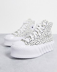 Кроссовки с двойной платформой и принтом в горошек Converse Chuck Taylor-Белый