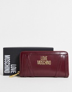 Темно-красный кошелек с большим логотипом Love Moschino