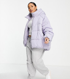 Сиреневый oversized-пуховик Only Curve-Фиолетовый цвет