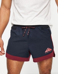 Темно-синие шорты длиной 5 дюймов Nike Trail Running Dri-FIT Flex Stride-Серый
