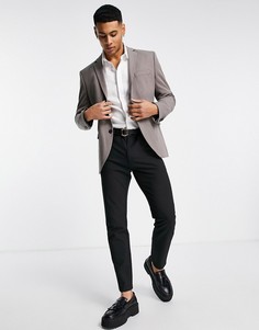 Облегающий фактурный пиджак песочного цвета Jack & Jones Premium-Светло-бежевый цвет
