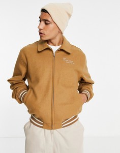 Светлая шапка-бини из тонкого трикотажа с широким отворотом ASOS DESIGN-Белый