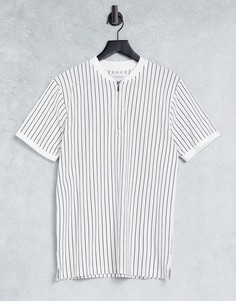 Белая бейсбольная футболка в полоску Topman-Белый
