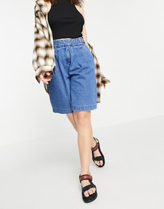 Синие городские шорты с завышенной талией Vero Moda-Голубой