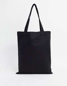 Плотная сумка-тоут черного цвета из органического хлопка ASOS DESIGN-Черный