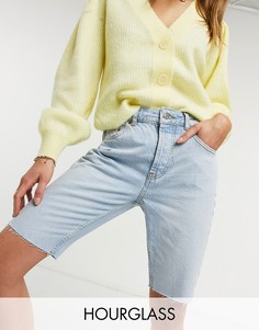 Светлые удлиненные шорты в стиле 90-х из смесового органического хлопка ASOS DESIGN Hourglass-Голубой