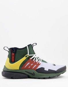 Кроссовки средней высоты в утилитарном стиле желтого и цвета хаки Nike Air Presto-Зеленый цвет