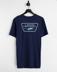 Темно-синяя футболка с принтом на спине Vans Full Patch-Темно-синий