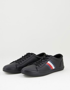 Черные кожаные кроссовки с полосками Tommy Hilfiger Essential-Черный цвет
