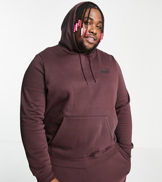 Худи бордового цвета с маленьким логотипом Puma Plus Essentials-Красный