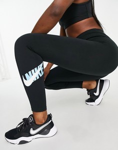 Черные леггинсы с логотипом Nike Training Icon Clash Dri-Fit-Черный цвет