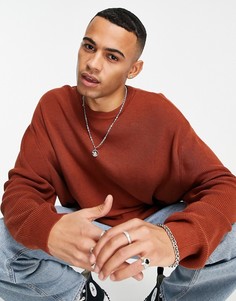 Легкий oversized-джемпер светло-коричневого цвета в рубчик ASOS DESIGN-Коричневый цвет