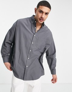 Темно-серая винтажная рубашка в стиле extreme oversized ASOS DESIGN-Серый