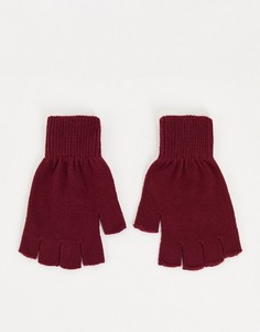 Бордовые перчатки без пальцев ASOS DESIGN-Красный