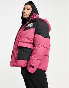 Дутая куртка розового цвета с контрастными вставками ASOS DESIGN-Розовый цвет