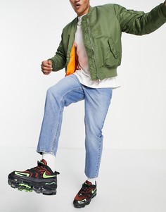Синие выбеленные классические джинсы в винтажном стиле ASOS DESIGN-Голубой