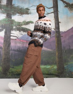 Коричневые брюки карго свободного кроя ASOS DESIGN-Коричневый цвет