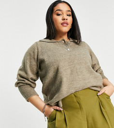 Светло-коричневый джемпер с длинными манжетами Vero Moda Curve-Коричневый цвет