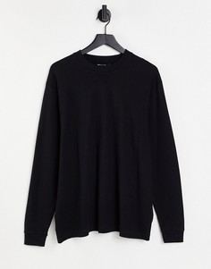 Черный свободный лонгслив с треугольником ASOS DESIGN-Черный цвет