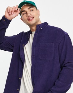Темно-синяя вельветовая oversized-рубашка в стиле 90-х ASOS DESIGN-Темно-синий