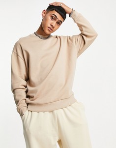 Спортивный костюм в стиле oversized из смесового хлопка бежевого цвета ASOS DESIGN-Светло-бежевый цвет