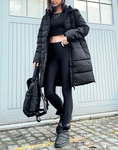 Черное удлиненное дутое пальто Vero Moda-Черный цвет