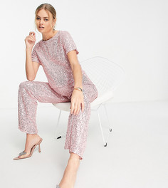 Укороченная футболка цвета розового золота Jaded Rose Maternity-Золотистый