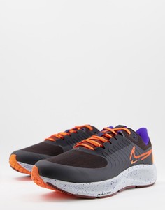 Черно-оранжевые кроссовки Nike Running Air Zoom Pegasus 38 Shield-Черный цвет