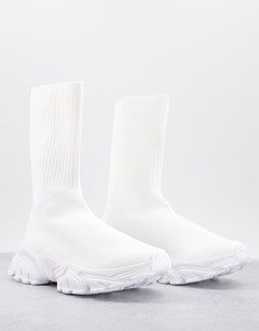 Белые трикотажные кроссовки ASOS DESIGN Deven-Белый