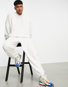 Светлый спортивный костюм в стиле oversized из смесового хлопка ASOS DESIGN-Белый