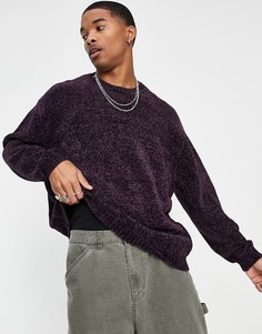 Фиолетовый вязаный джемпер из синели ASOS DESIGN-Фиолетовый цвет