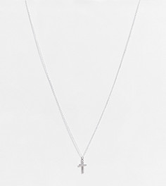 Ожерелье из стерлингового серебра с подвеской-крестом ASOS DESIGN Curve-Серебристый