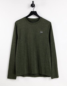 Спортивная меланжевая футболка из крученой пряжи с длинными рукавами ASOS 4505-Красный