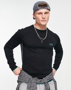 Джемпер с круглым вырезом и логотипом BOSS Athleisure Riston-Черный цвет