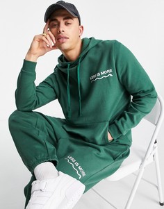 Oversized-джоггеры темно-зеленого цвета с текстовым принтом от комплекта ASOS DESIGN-Зеленый цвет