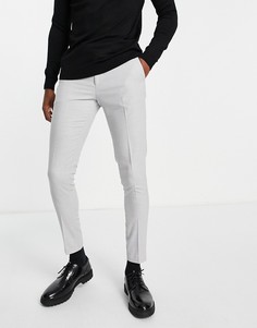 Серые фактурные брюки скинни ASOS DESIGN-Серый