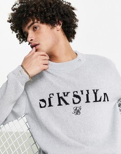 Серый трикотажный джемпер с логотипом SikSilk Division