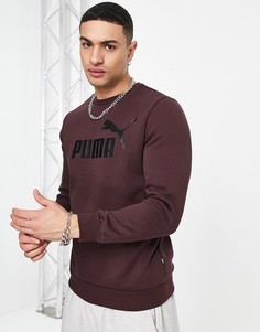 Свитшот бордового цвета с большим логотипом Puma Essentials-Красный