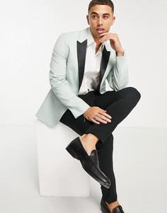 Зеленый приталенный пиджак-смокинг ASOS DESIGN-Зеленый цвет