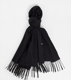 Черный шарф-палантин унисекс из переработанных материалов Reclaimed Vintage Inspired-Черный цвет