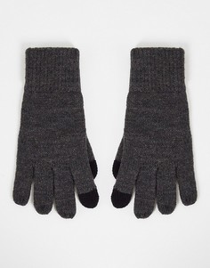 Темно-серые вязаные перчатки из переработанного материала Topman-Серый