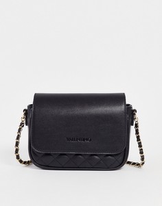 Черная стеганая сумка через плечо с ремешком-цепочкой Valentino Bags-Черный цвет