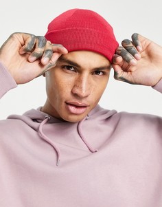 Красная шапка-бини ASOS DESIGN-Розовый цвет