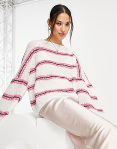 Джемпер в стиле oversized цвета слоновой кости в полоску Free People Hockley-Белый