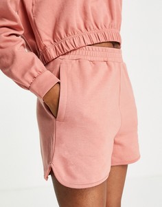 Пыльно-розовые трикотажные шорты для дома Pieces-Розовый цвет