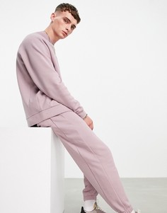 Светло-фиолетовые oversized-джоггеры со вставками в рубчик (от комплекта) ASOS DESIGN-Фиолетовый цвет