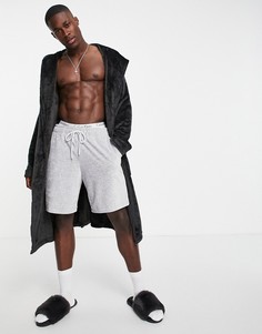Черный новогодний флисовый халат для дома ASOS DESIGN-Черный цвет