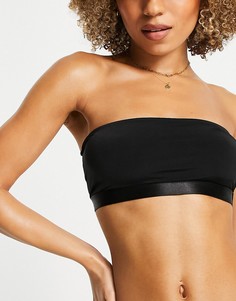 Черный бюстгальтер бандо из тонкой сетки Topshop-Черный цвет