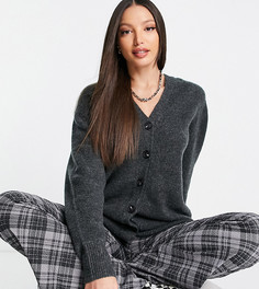 Темно-серый oversized-кардиган на пуговицах ASOS DESIGN Tall